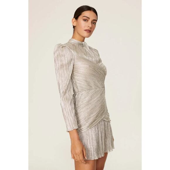 SAYLOR Metallic Pleated Midi Dress - Picture 2 of 8
